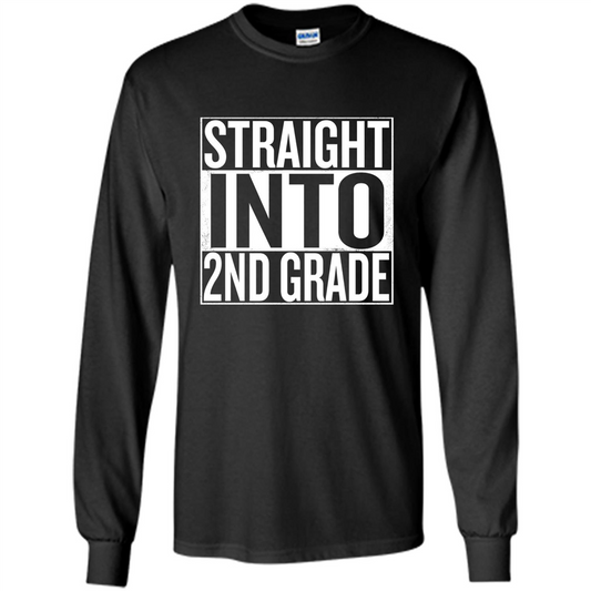 Straight Into 2nd Grade Back To School T-shirt School Day T-shirt Black