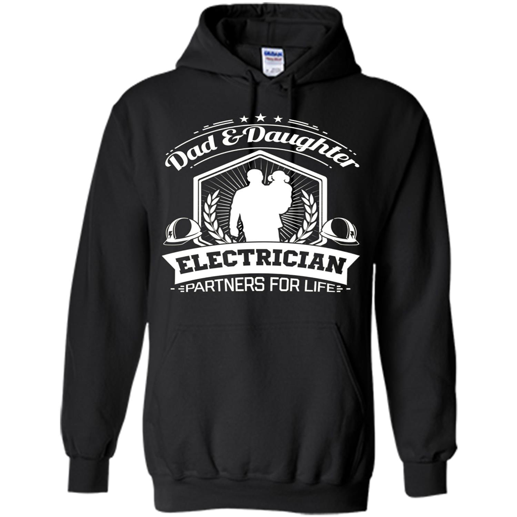 Dad And Daughter Electrician Partners For Life T-shirt Black