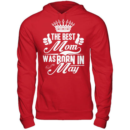 The Best Mom Was Born In May Gildan - Pullover Hoodie Red