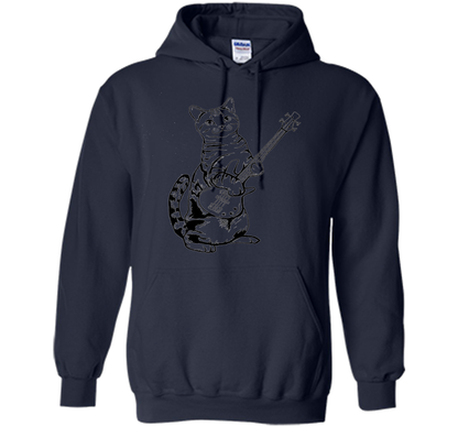 Bassist T-shirt Cat Playing Bass T-shirt Navy