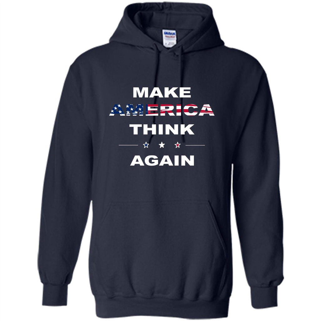 Make America Think Again T-Shirt anti Trump Protest T-shirt Navy