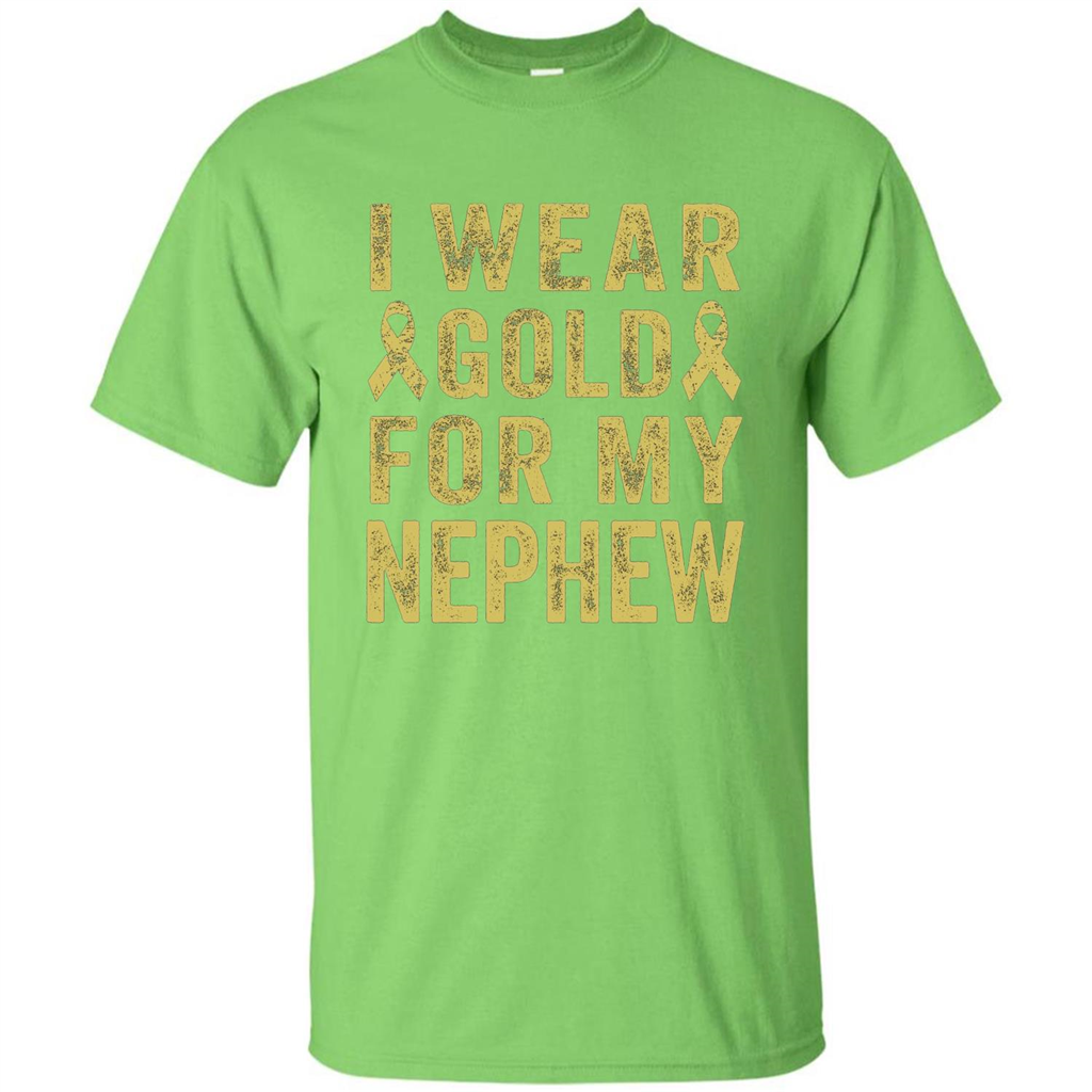 I Wear Gold For My Nephew T-shirt Lime