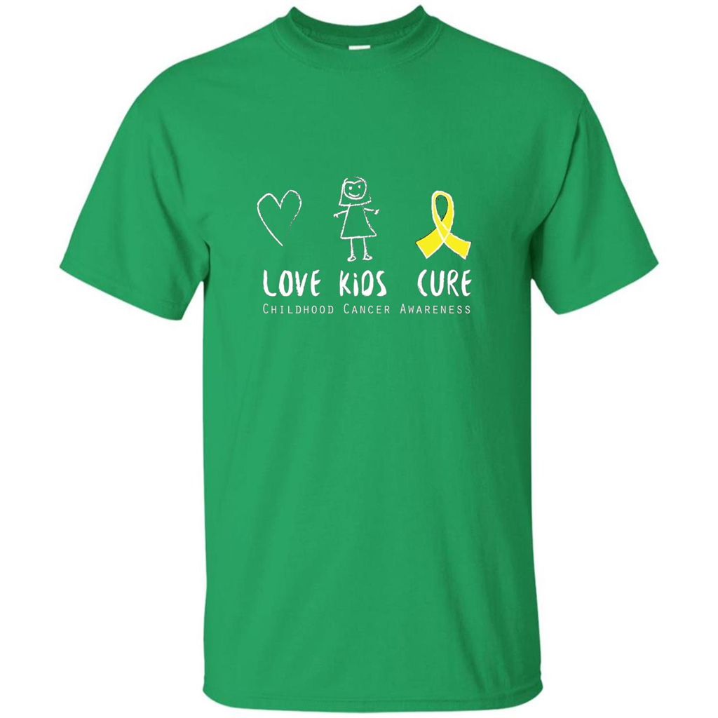 Love Kids Cure Childhood Cancer Awareness T-shirt Irish Green