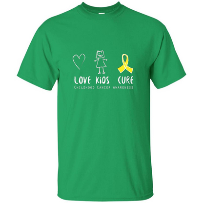 Love Kids Cure Childhood Cancer Awareness T-shirt Irish Green