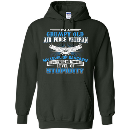 I'm A Grumpy Old Air Force Veteran T-shirt Forest Green
