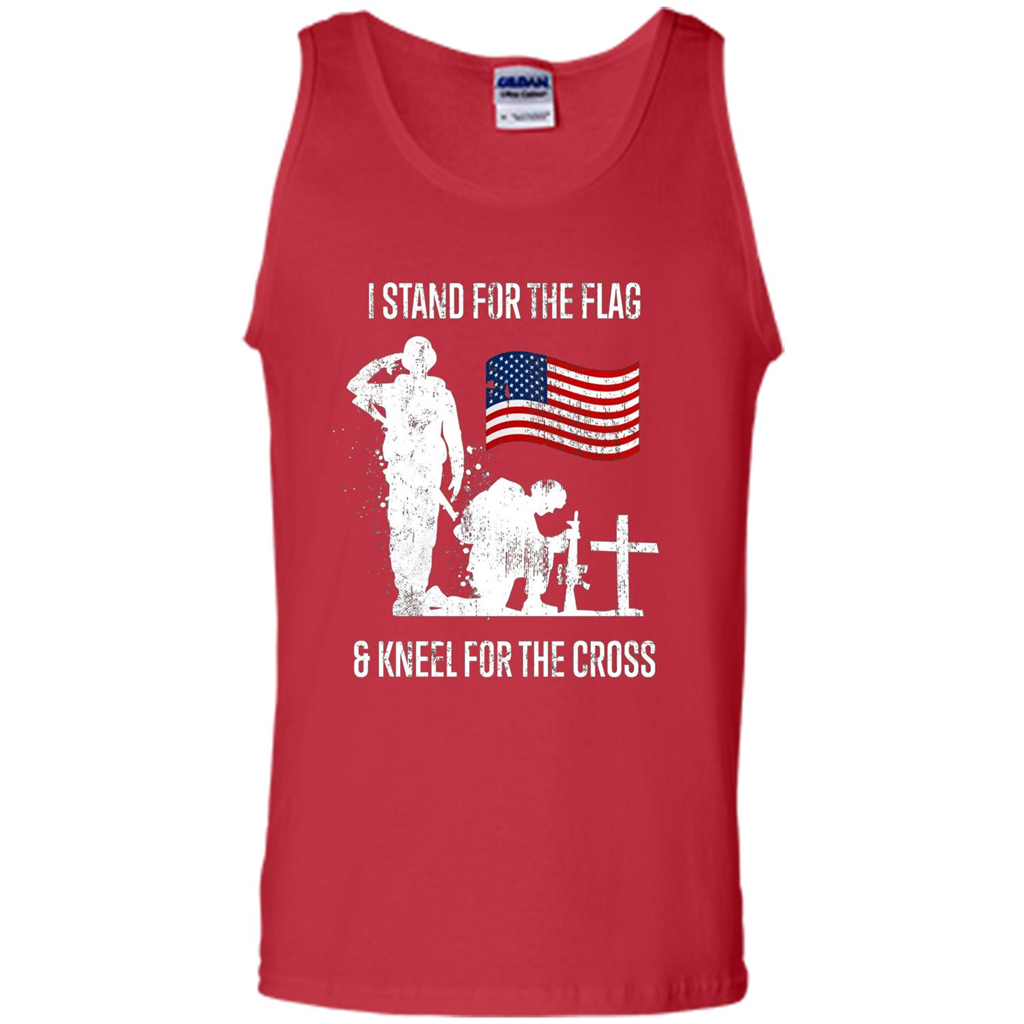 I Stand For The Flag And Kneel For The Cross T-shirt Red