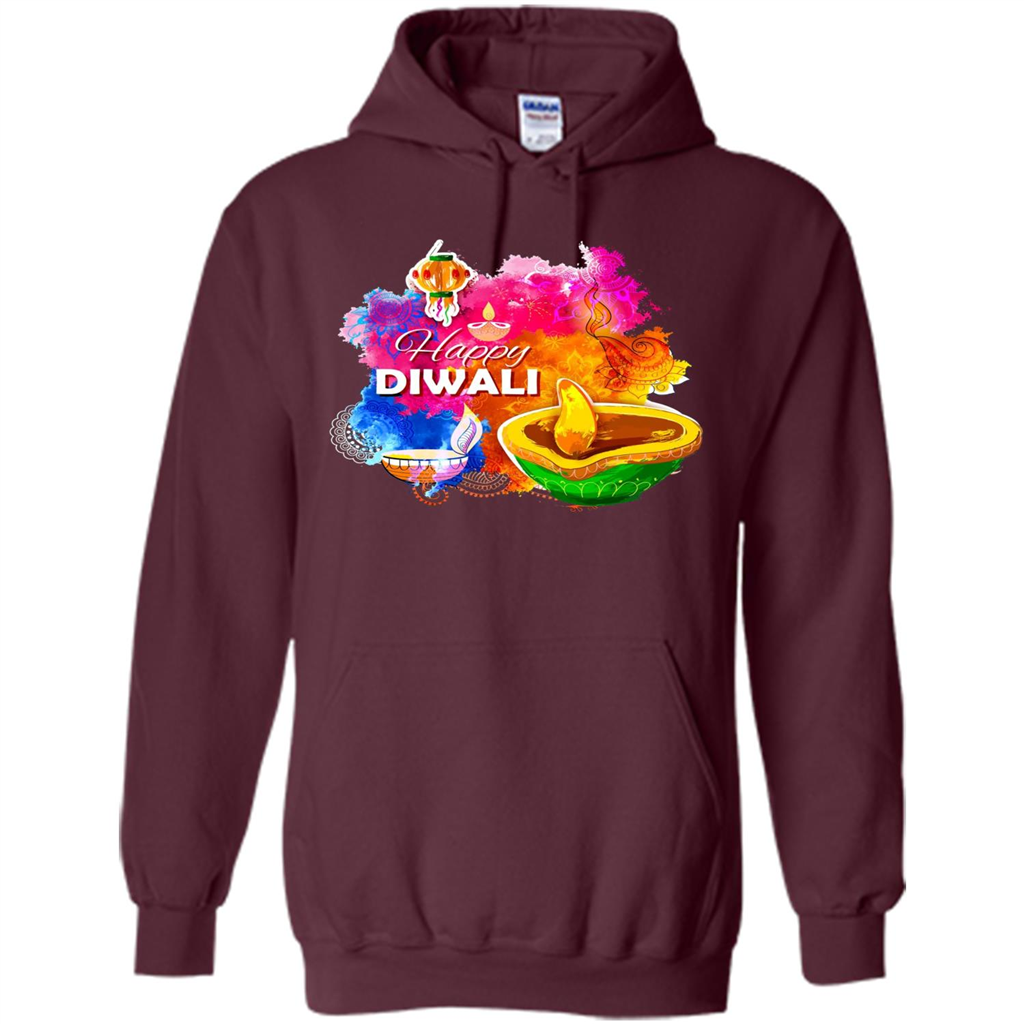 Happy Diwali Deepavali T-Shirt October 19th T-shirt Maroon