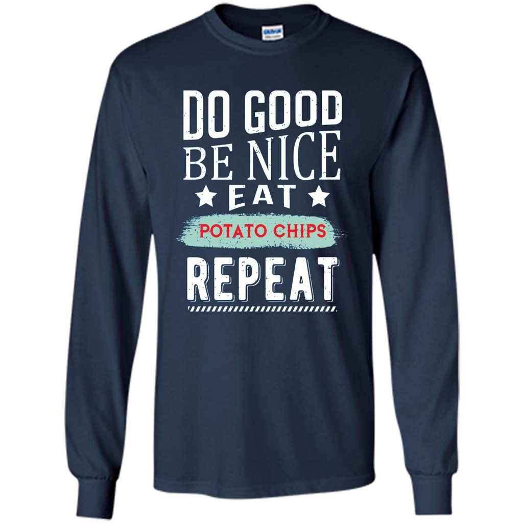 Do Good Be Nice Potato Chips Repeat T-Shirt Navy