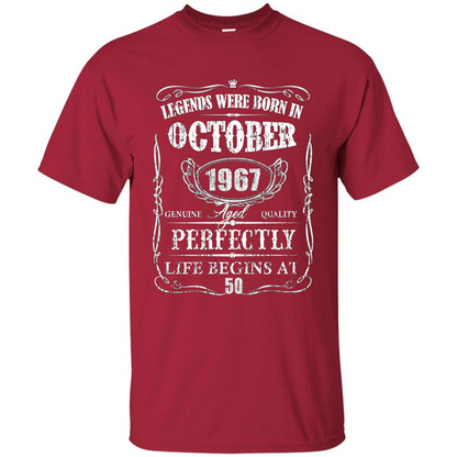 Legends Were Born In October 1967 T-shirt Cardinal