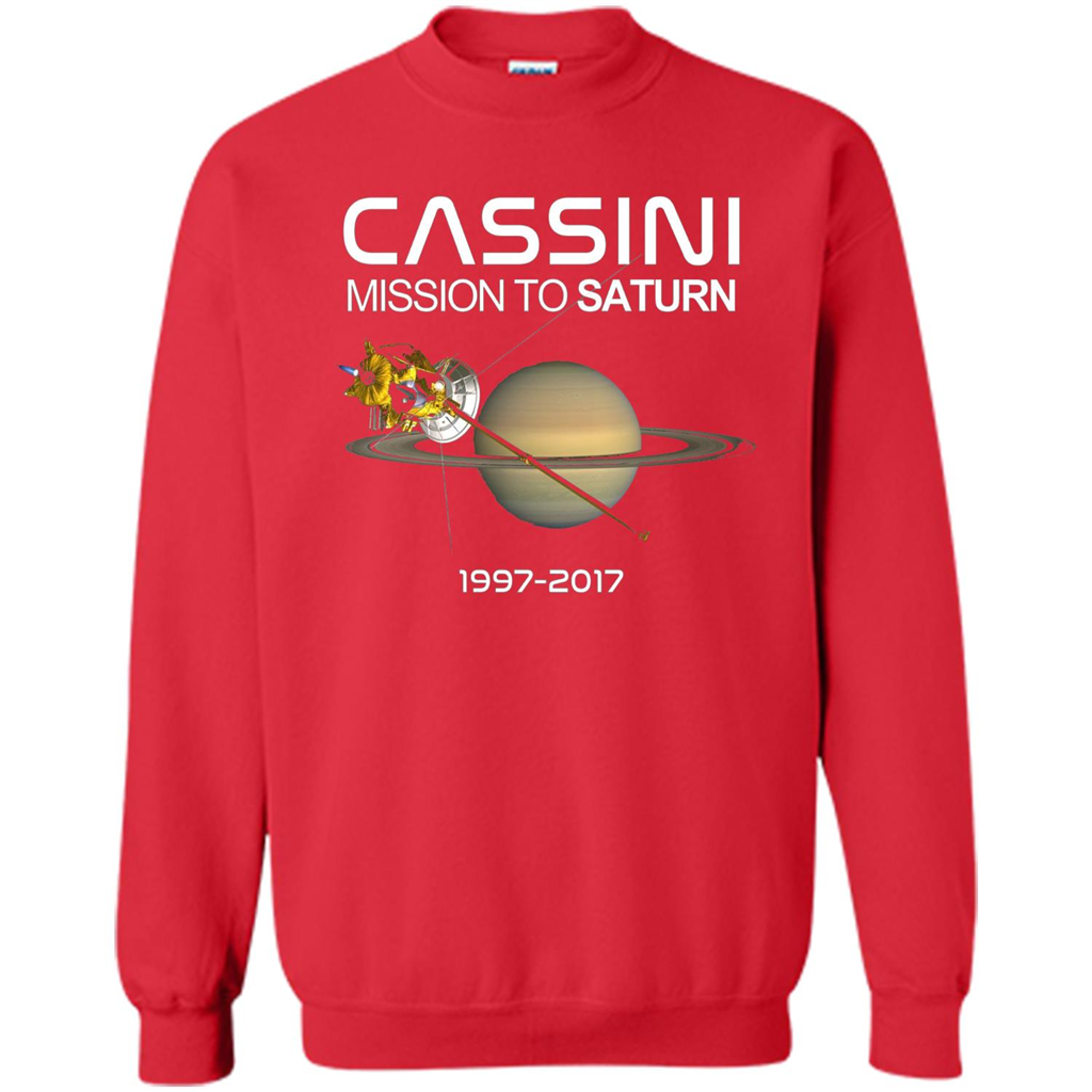 Cassini Mission to Saturn Space T-Shirt Red