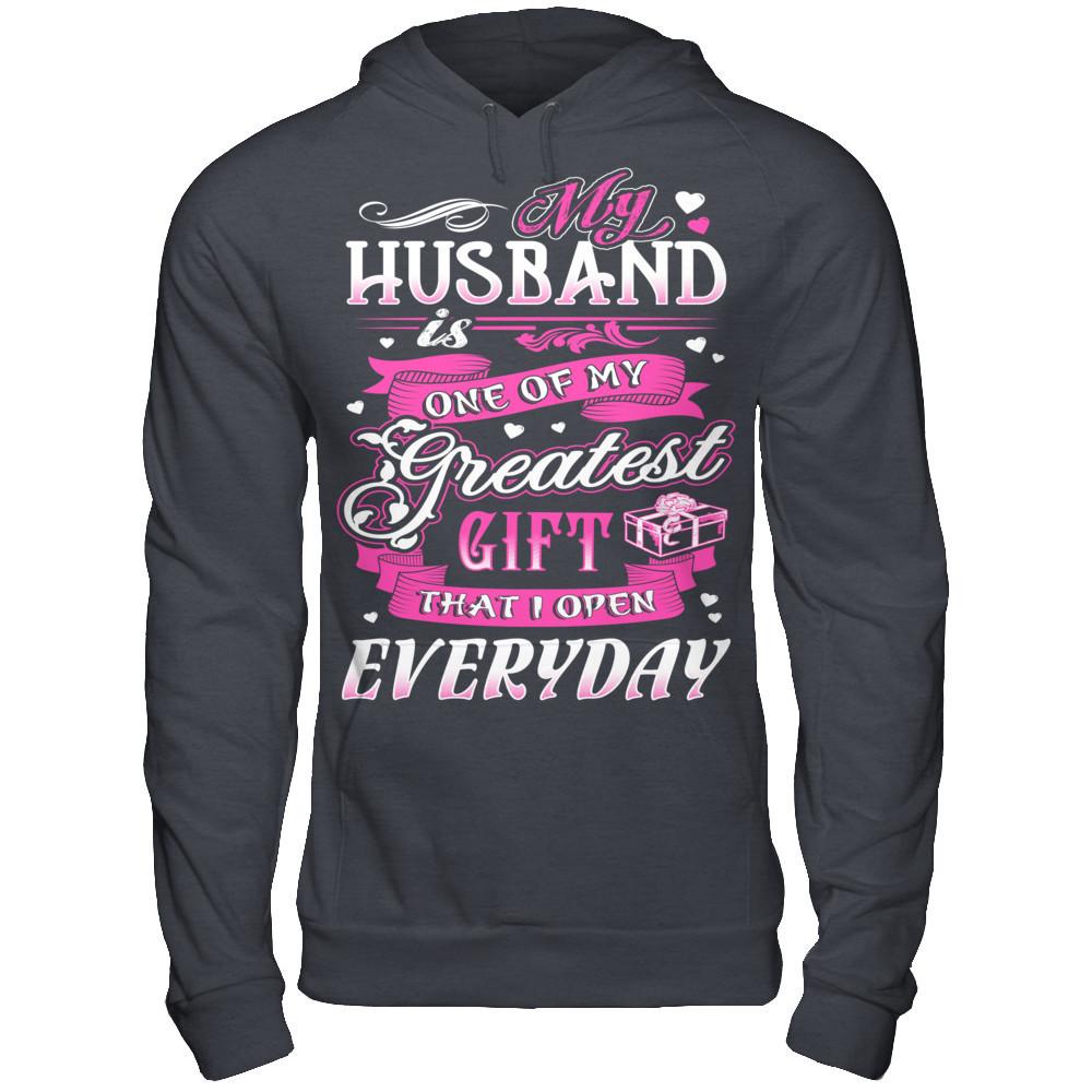 My Husband Is One Of My Greatest Gift T-shirt Gildan - Pullover Hoodie Dark Heather