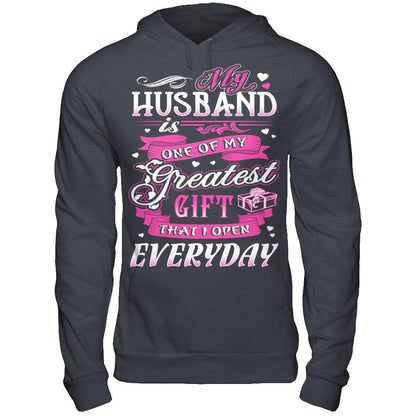 My Husband Is One Of My Greatest Gift T-shirt Gildan - Pullover Hoodie Dark Heather