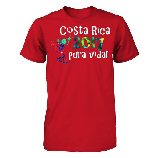 Costa Rica Pura Vida 2017 T-Shirt Gildan - Short Sleeve Tee Red