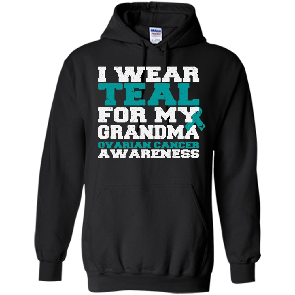 Cancer Awarenesss T-shirt I Wear Teal For My Grandma Ovarian Cancer Awareness Black