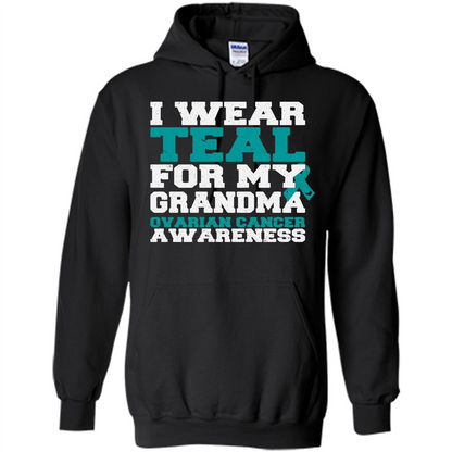 Cancer Awarenesss T-shirt I Wear Teal For My Grandma Ovarian Cancer Awareness Black