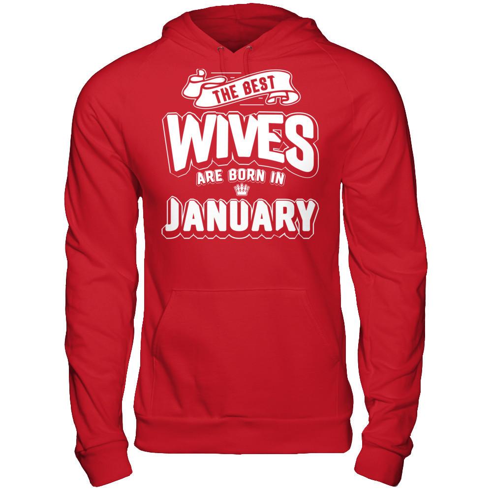 The Best Wives Are Born In January Gildan - Pullover Hoodie Red