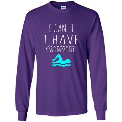 SwimmingT Shirt I Can't I have Swimming Purple
