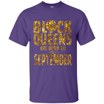 Black Queens Are Born In September T-shirt Purple