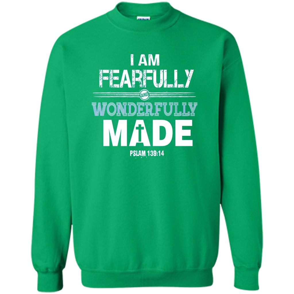 Christian T-shirt I Am Fearfully And Wonderfully Made Irish Green