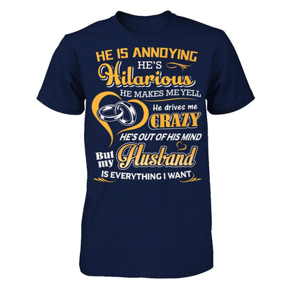 My Husband Is Everything I Want Gildan - Short Sleeve Tee Navy