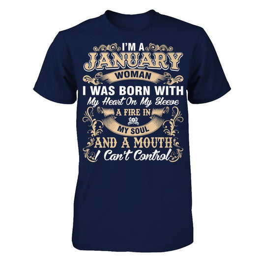 I'm A January Woman T-shirt Gildan - Short Sleeve Tee Navy