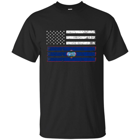 Guamanian American Flag - USA Guam T-shirt Black