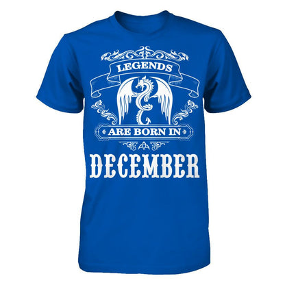 Legends Are Born In December T-shirt Next Level - Unisex Fitted Tee Royal