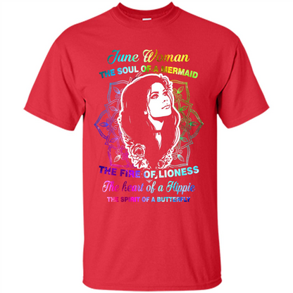 June Woman T-shirt The Heart Of A Hippie Red