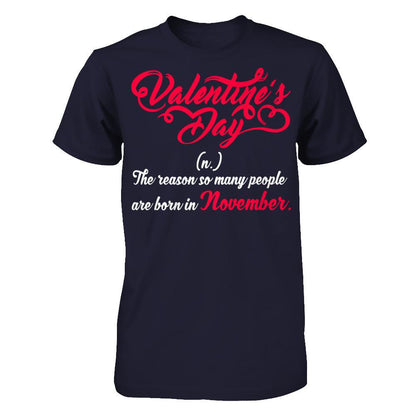 Valentine's Day The Reason So Many People Are Born In November T-shirt Next Level - Unisex Fitted Tee Midnight Navy