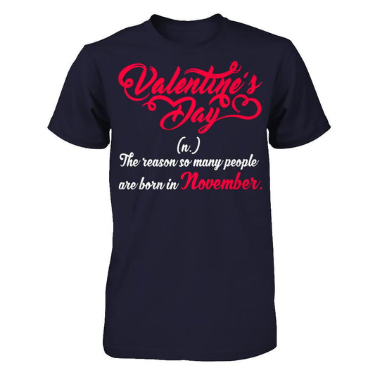 Valentine's Day The Reason So Many People Are Born In November T-shirt Next Level - Unisex Fitted Tee Midnight Navy