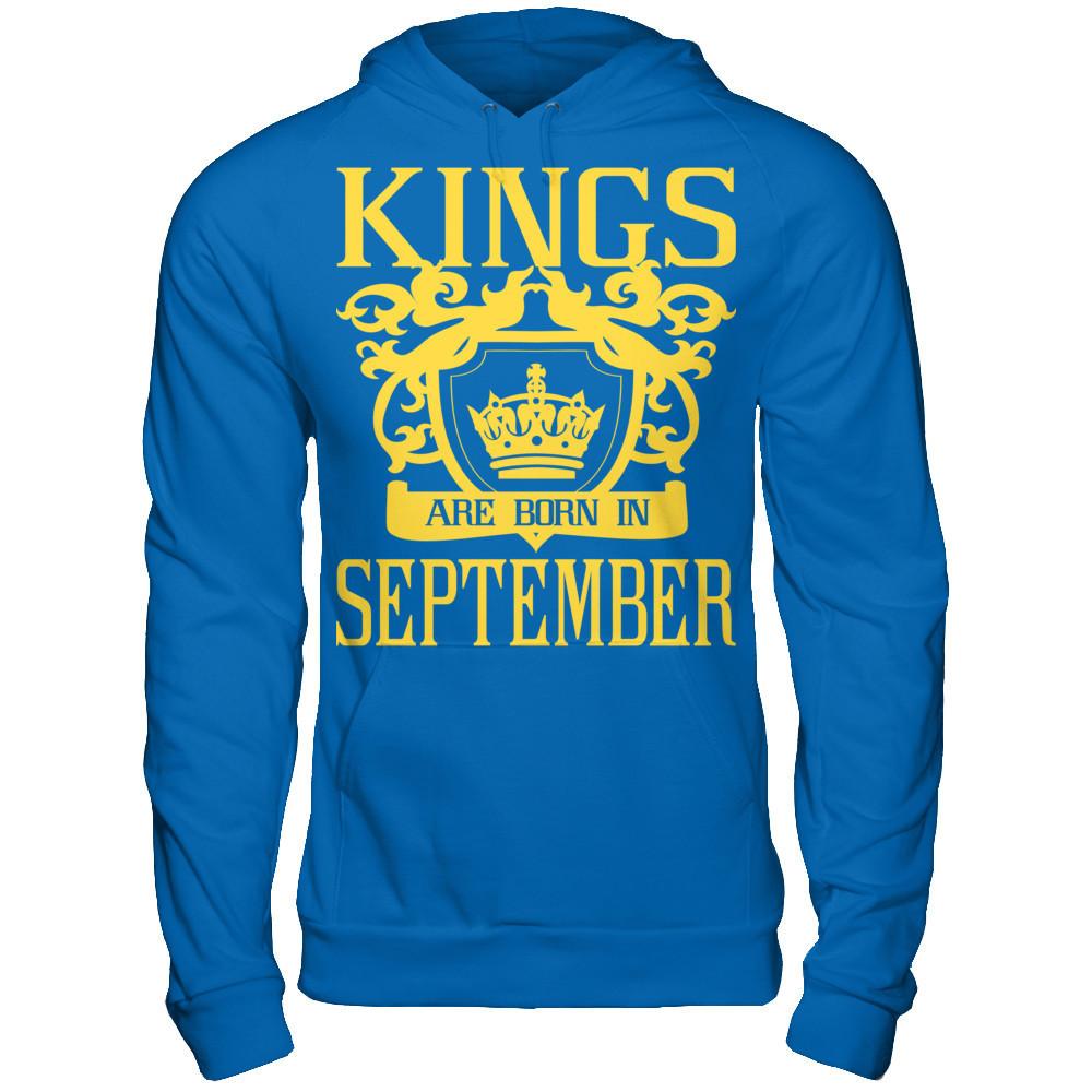 Kings Are Born In September T-shirt Gildan - Pullover Hoodie Royal