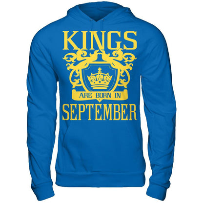 Kings Are Born In September T-shirt Gildan - Pullover Hoodie Royal