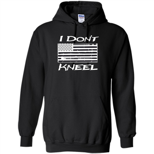 Military T-shirt I Don't Kneel Patriotic Flag T-shirt Black