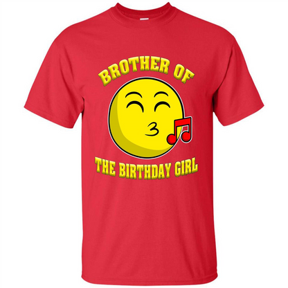 Brother Of The Birthday Girl Emoji T-shirt Red