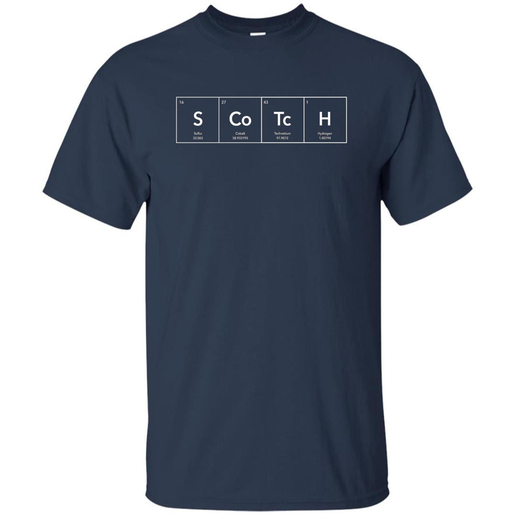 Scotch Periodic Table of Elements Funny T-shirt Navy