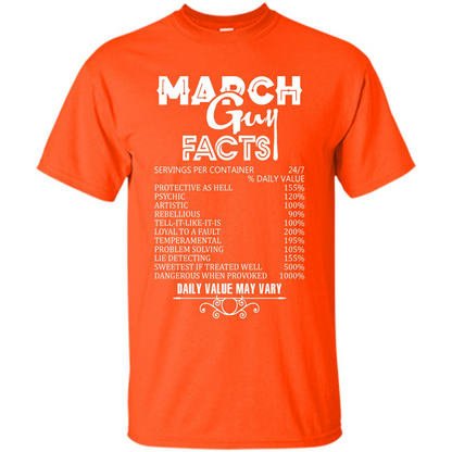 March Guy Facts T-shirt Orange