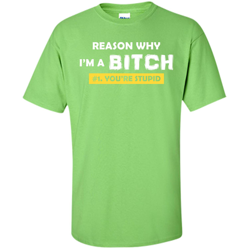 Funny T-shirt Reason Why I'm A Bitch, You're Stupid Lime