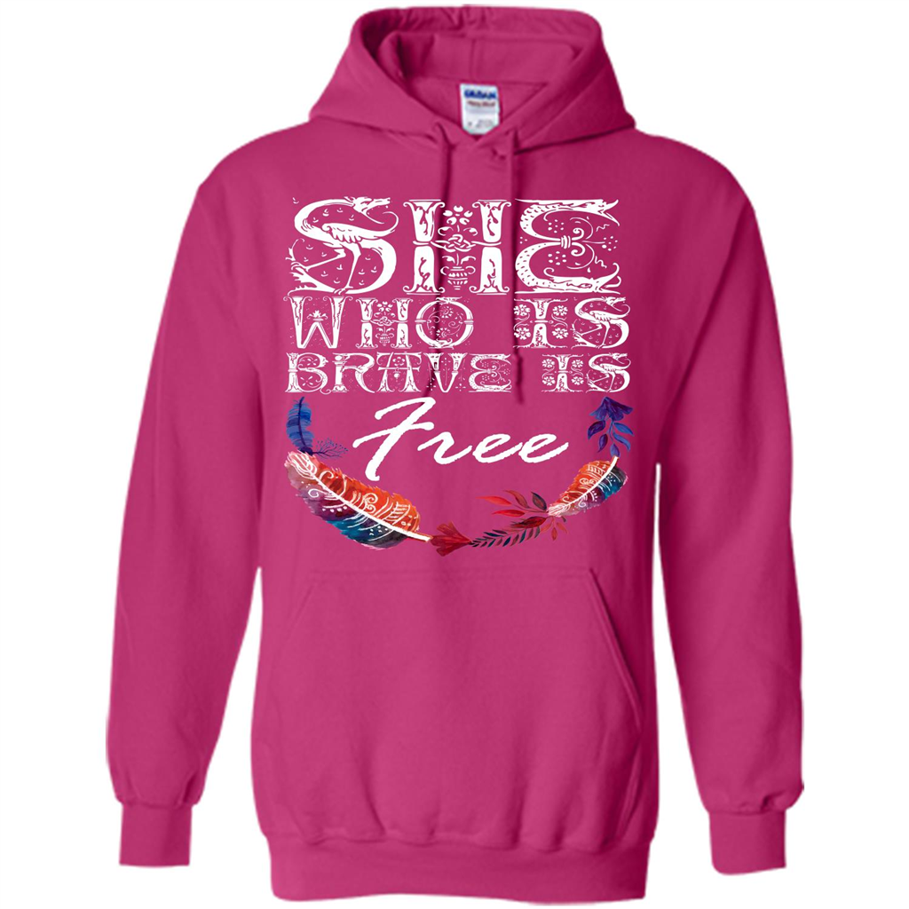 She Is Brave Is Free T-shirt Heliconia