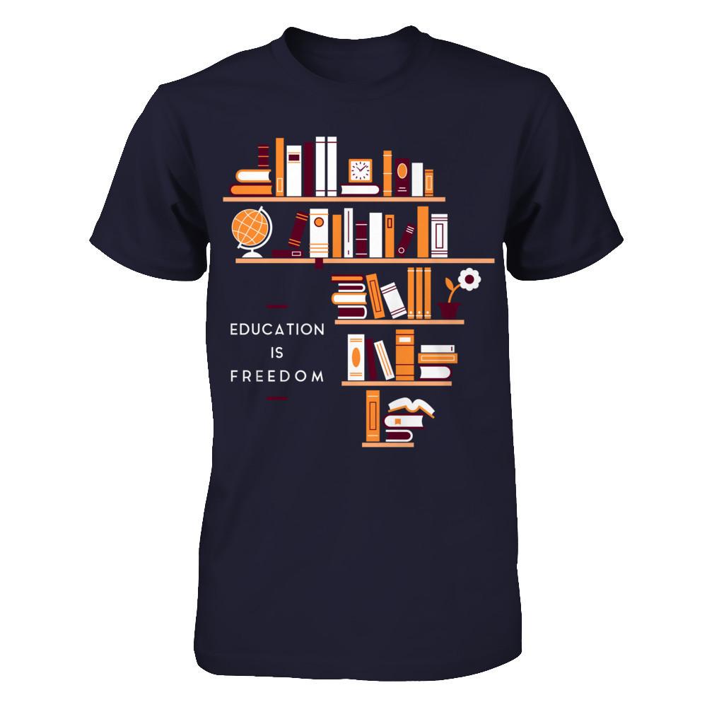 Education Is Freedom T-shirt Next Level - Unisex Fitted Tee Midnight Navy