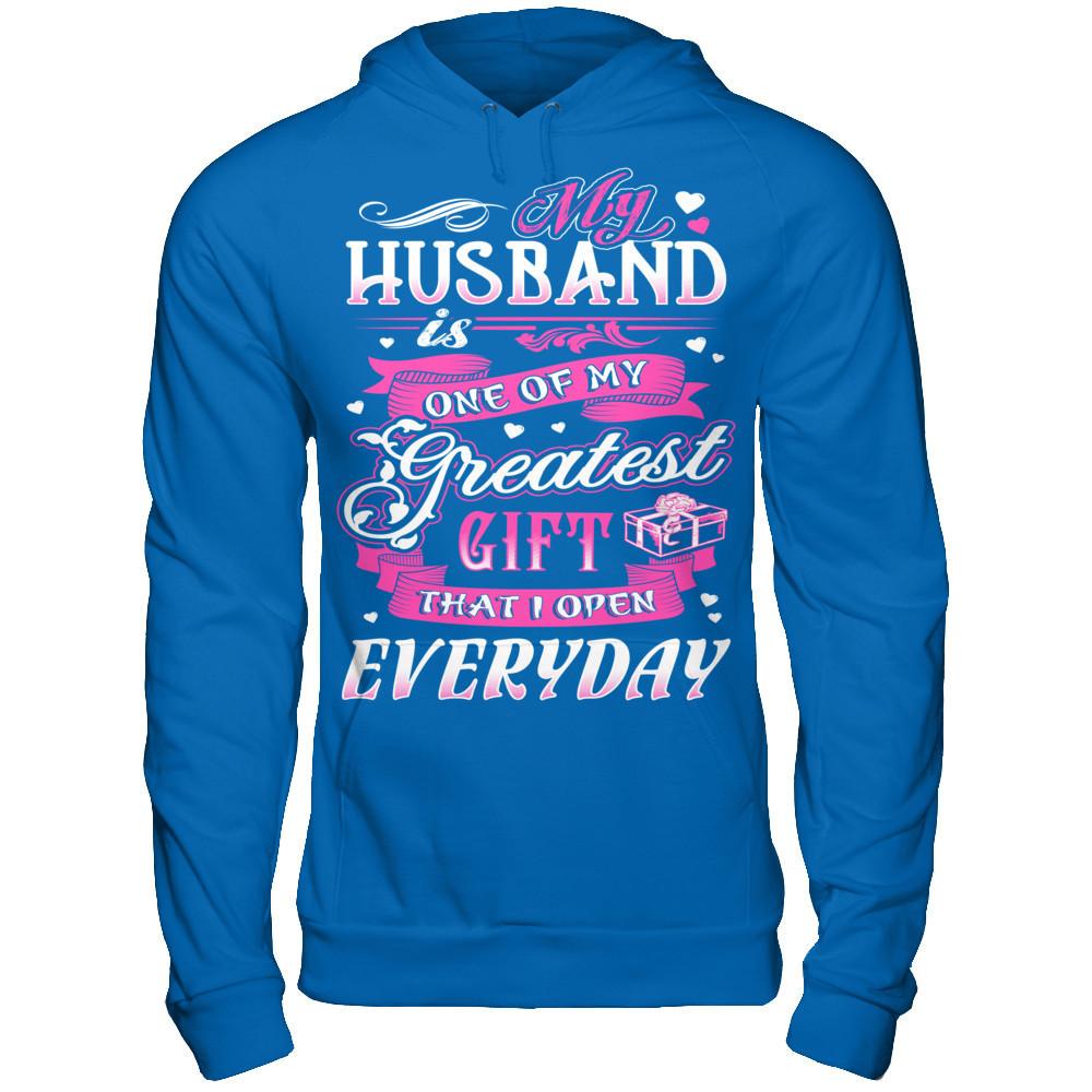 My Husband Is One Of My Greatest Gift T-shirt Gildan - Pullover Hoodie Royal
