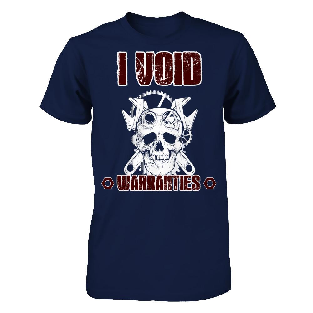 Mechanic - I Void Warranties T-shirt Gildan - Short Sleeve Tee Navy