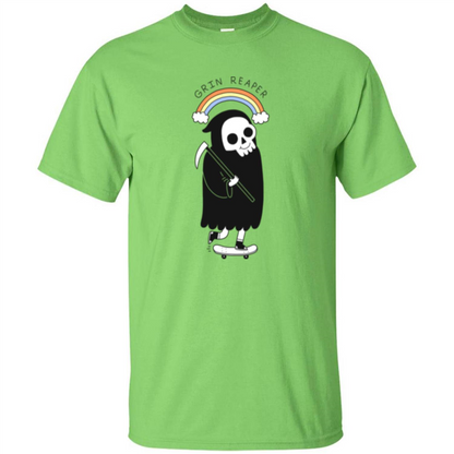 Grin Reaper Rainbow T-shirt Lime