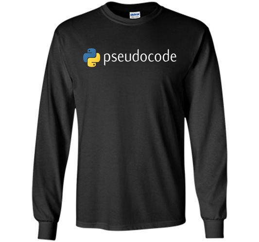 Funny Python Programming Pseudocode T-shirt Black