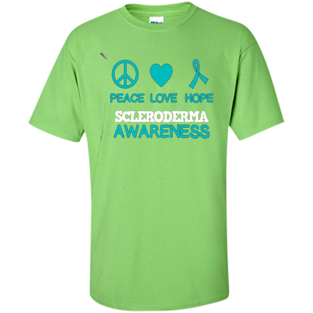 Scleroderma Awareness Ribbon Support T-shirt Peace Love Hope T-shirt Lime