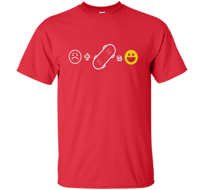 Sad Face But Add Skateboard than very Fun Gift T Shirt shirt Red
