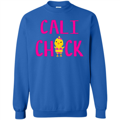 Cali Chick Cute Bikini Yellow Bird Funny T-shirt Royal