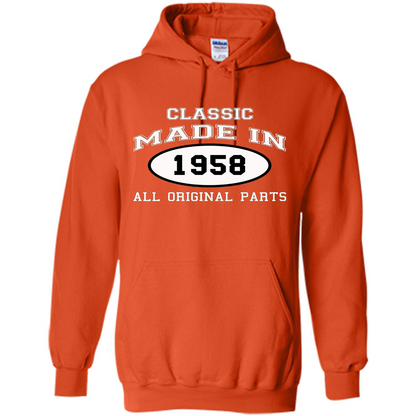 Birthday Gift T-shirt Classic Made In 1958 All Original Parts T-shirt Orange