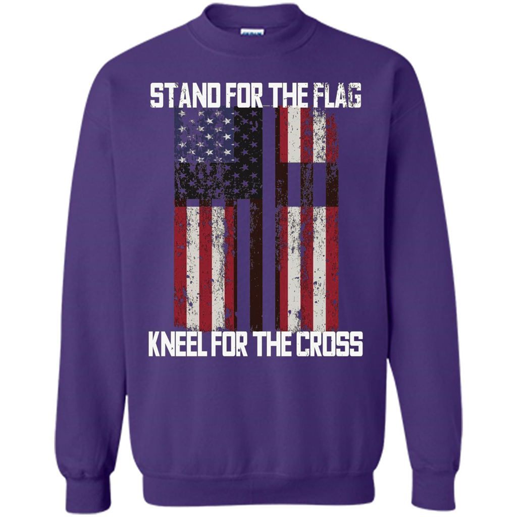 American T-shirt Stand For The Flag Kneel For The Cross Orange