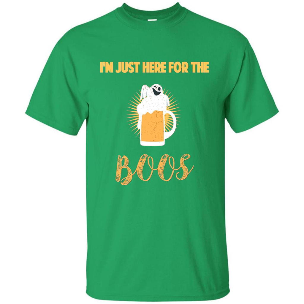 Im Just Here for Boos Funny Halloween T-shirt Irish Green