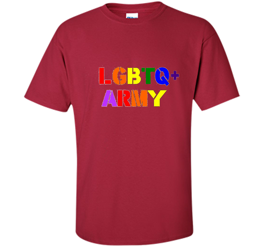 LGBTQ+ Army T-Shirt cool shirt Cardinal